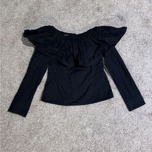Elegant Cotton Black Off-Shoulder Women's Top
